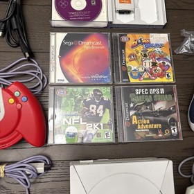 Sega Dreamcast Console Bundle Inc 4 Remotes-Games-Memory Card-Manuals-Works Good