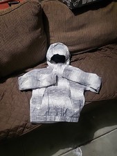 Northface Dry Vent, Black n White Striped Hooded, Zip-up Jacket, Youth 14/16