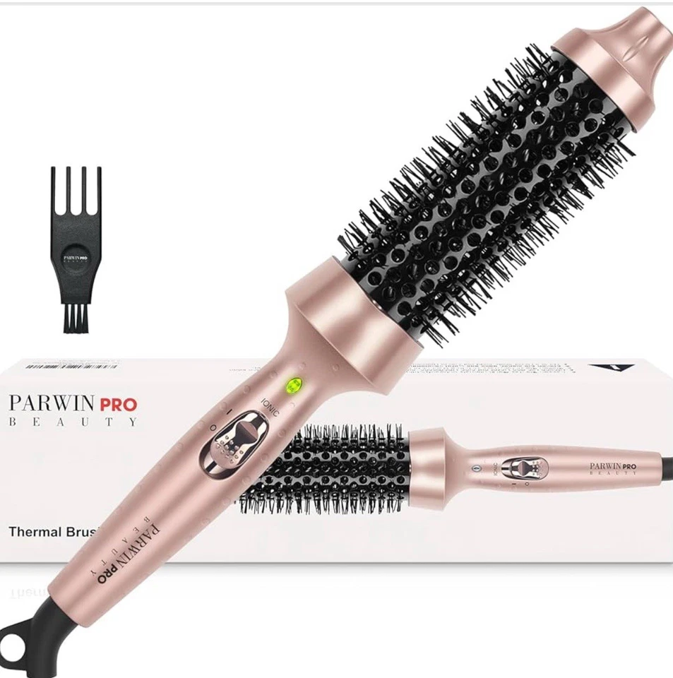 Thermal Heated Round Hot Brush Ionic Curling Iron For Shinier & Smoother Curls - Image 3 of 4