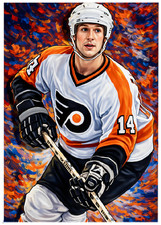 KEN LINSEMAN * Philadelphia Flyers * HOCKEY * Illustrated Art Card * ATC ACEO