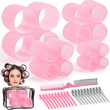 Heatless Hair Curlers Set - 38 Pcs Self-Grip Rollers for All Hair Types