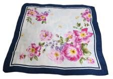 Egon Furstenberg 100 Silk Scarf Floral Square 34" x 34"