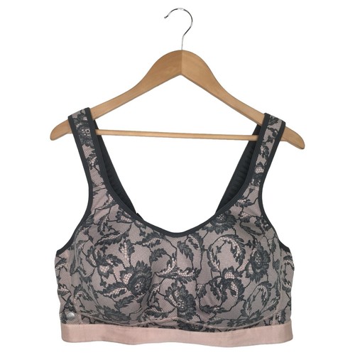 Breezies Shimmer Floral Unlined Front Close Bra White 44 DD