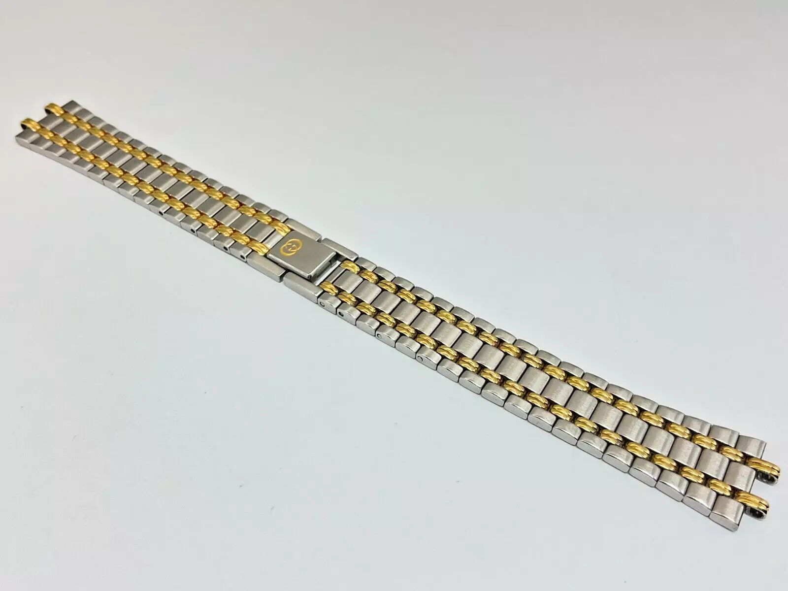 BRACELET DE MONTRE GUCCI ORIGINAL 15 MM POUR 9000 L BICOLORE OCCASION 6 1/8