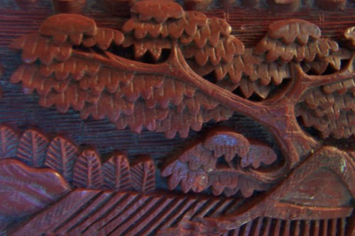 Antique Chinese Red lacquer box- hand carved-100+ years old - Picture 5 of 24