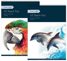 A3 Sketchpad White Art Paper 90gsm Sheets Sketching Drawing Printing Dolphin Pad