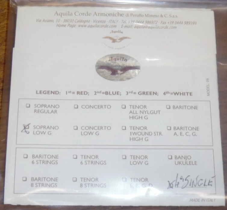 5 Aquila Cord Armoniche Ukulele Strings - Image 4 of 4