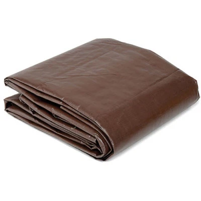 TARP SHOP 4' x 18' Long Narrow Woodpile Tarp, Brown - 3 mil Tear & Weather Resistant Poly