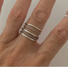 925 Sterling Silver Band Statement Ring Stackable Ring Handmade Ring All Size