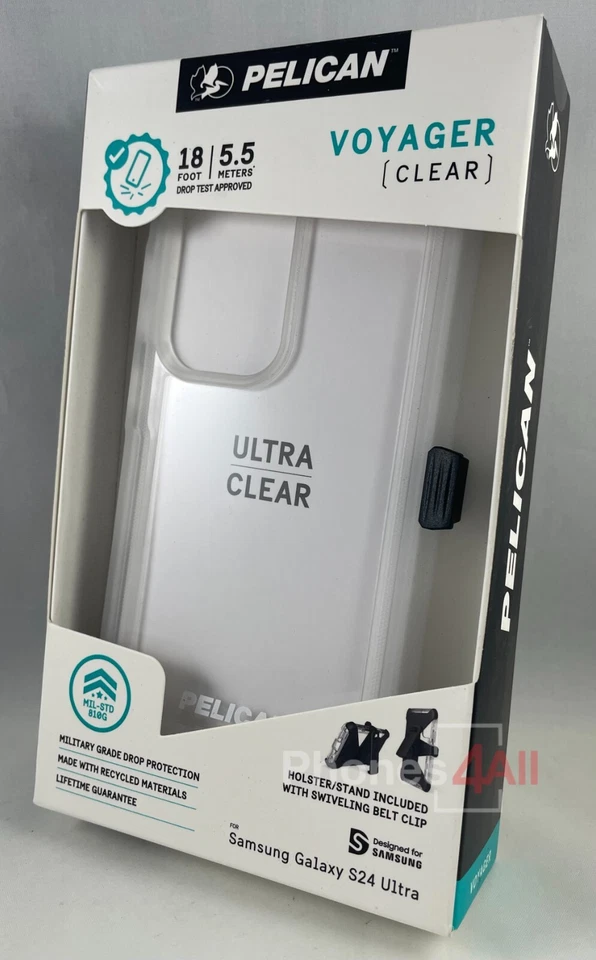 Pelican Voyager 保护壳 适用于三星 Galaxy S24 超坚固 - 透明(全新) — 第 2/4 张图片