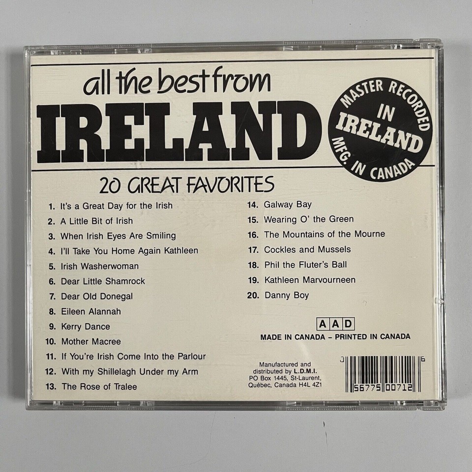 All The Best From Ireland Various Artists (1994) CD 20 Great