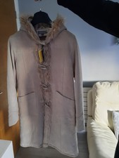 Ben Sherman Long Leather Fur Coat Nwts