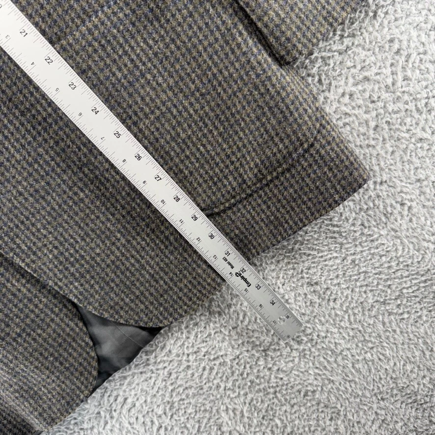 Chaqueta Blazer Woolrich De Colección Para Hombre 46 Azul Gris Pata de Gallo Lana Tweed Años 80 90 Foto 3 de 4