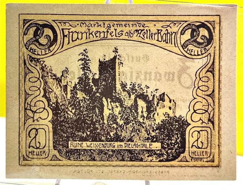 Austria, Frankenfels, 20 Heller, ruine 1920-12-31 - NT1199