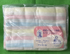 NEW Vintage Beacon Pastel Candy Stripe 3 Baby Blankets 26x34 Acrylic 666