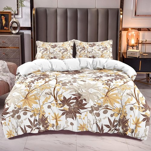 Leaf Print King Duvet Cover Sets 2 Pillowshames Botanical Leaves Comforter - 第 9/11 張圖片
