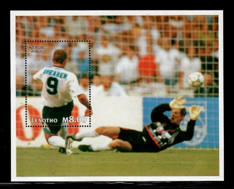 Lesotho 1997 #1079-1080 Souvenir Sheets MNH World Cup soccer/Football/Butterflys