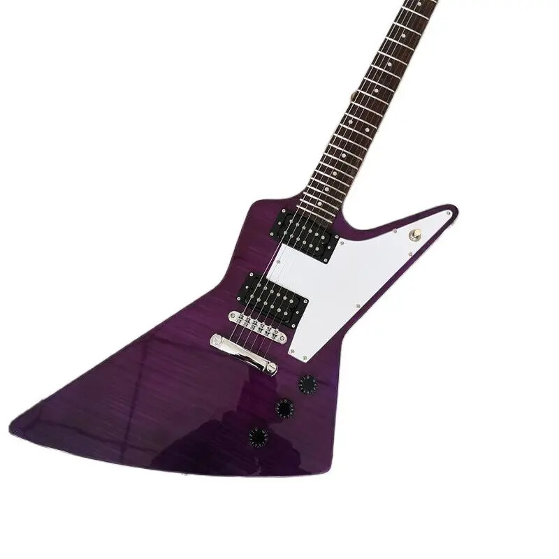 New Purple Maple Veneer 6-string Electric Guitar 22 Frets