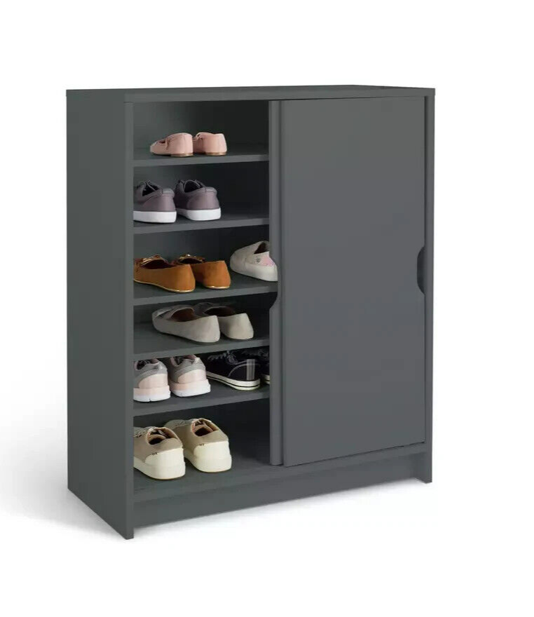 Home Chloe Door Shoe Storage Cabinet Grey Grey Hallway Shoe