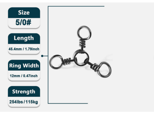 3 Way Swivel Fishing Tackle Saltwater Stainless Steel Fishing Lures Connector - Picture 17 of 37
