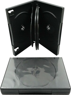 1) 7 Disc Capacity Black DVD Boxes Cases Multi Replacements 27mm