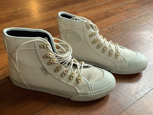 NEW Grounded People LEE Shoes W9 Beige High Top Dust Bag Cruelty Free Eco Vegan - Picture 5 of 18