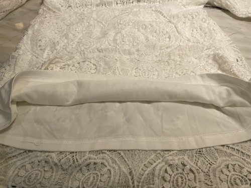 Gracie White Bardot Dress Lace Swing UK Size 12 Pretty Little Thing BNWT - Picture 11 of 13