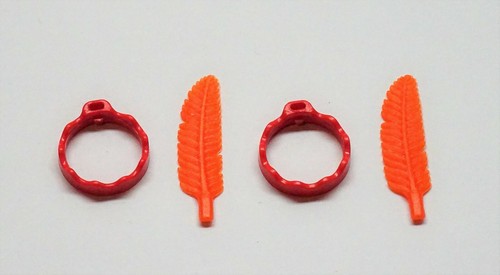 2 x INDIANER SCHMUCK - STIRNBAND ROT FEDER ORANGE PLAYMOBIL zu KLICKY V 1 - RAR - Picture 2 of 3