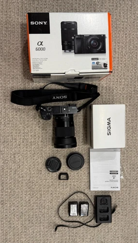 Sony Alpha a6000 24.2MP Mirrorless Camera - Black w/ Sigma 30mm F 1.4 DC DN Lens