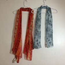 Chico's/ Talbots Scarf Women's Floral Fairy Office Siren Cottagecore Lot of 2