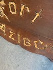 FORT AZTEC HANGING WOOD SIGN 24" X 14" VINTAGE HAND CARVED — photo 7