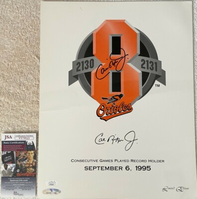 Cal Ripken autographed signed Orioles 2130 2131 Consecutive Games ...