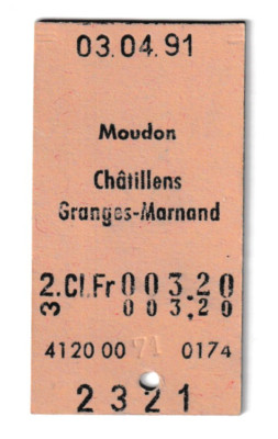 SWITZERLAND      *          Moudon        -     Chatillens             1991