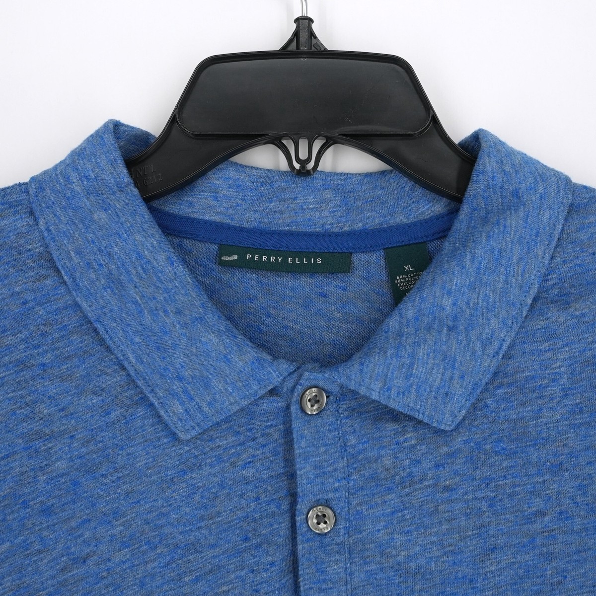 Perry Ellis Men's Short-Sleeve Polo Shirt XL Blue Heather NWT