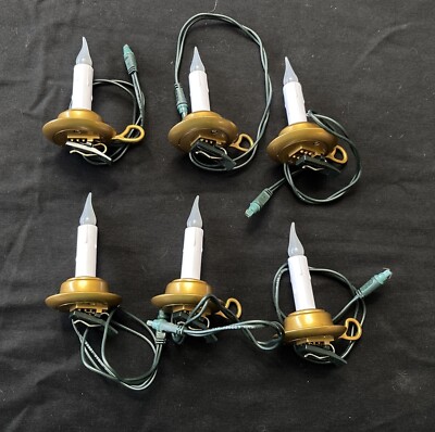 Carlon Christmas Tree Clip on Candles Lights set of 6 Flicker Excellent Cond.
