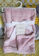 Adorn Baby Soft Pale Pink Baby Girls Embossed Plush Baby Crib Blanket NEW nwt