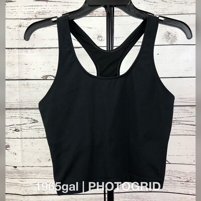 Danskin Supplex Nylon Spandex Lined Black Workout Sports Bra