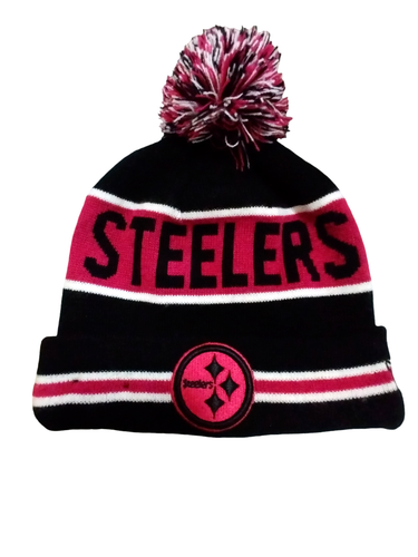 Pittsburgh Steelers NFL New Era Beanie Strickmütze Mütze Magenta Schwarz Weiß Bommel - Bild 11 von 11