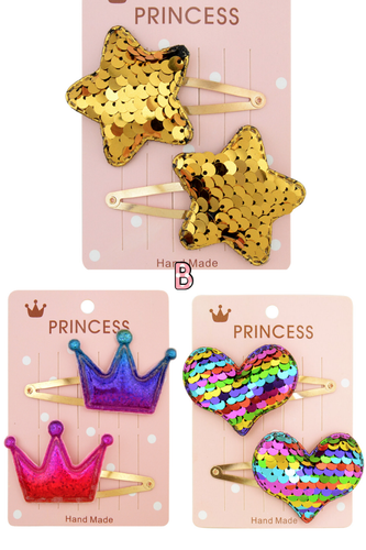 Adorable Colorful Baby Barrettes – Heart Clips – Star Clips – Crown Clips - Picture 9 of 12
