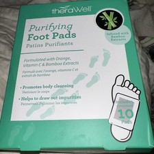 NEW TheraWell Purifying Foot Pads Includes 10 Pads Orange Vitamin C Bamboo Detox