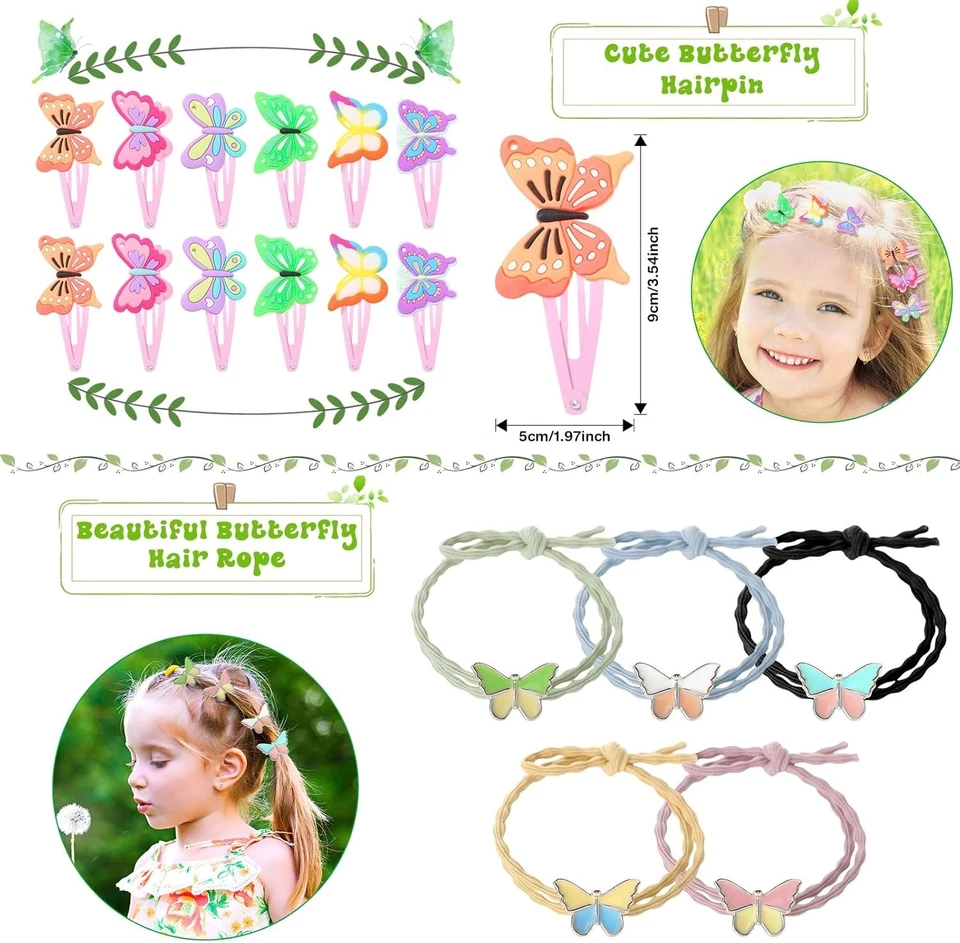 129Pcs бабочка вечеринки Favors для девочек - брелоки, шпильки, ювелирные изделия, сумки - Изображение 3 из 4