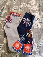 Ladies Novelty Socks Size 4-10 Patriotic Lot of 4 Pair