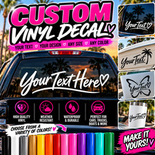 Custom Text Vinyl Lettering Sticker Decal Personalized -ANY TEXT - ANY NAME-