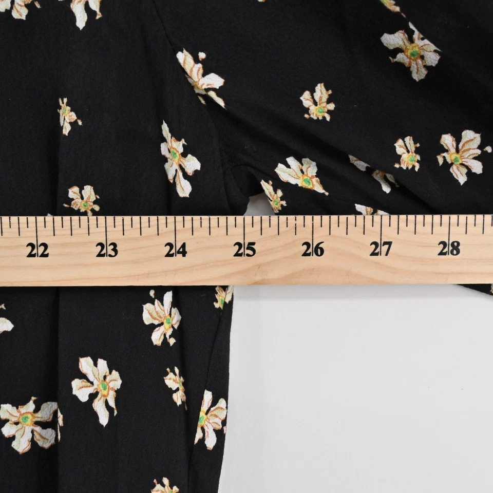 Платье WHISTLES Edelweiss размер 10 цветочный черный оборки мини женское романтическое - Изображение 4 из 4