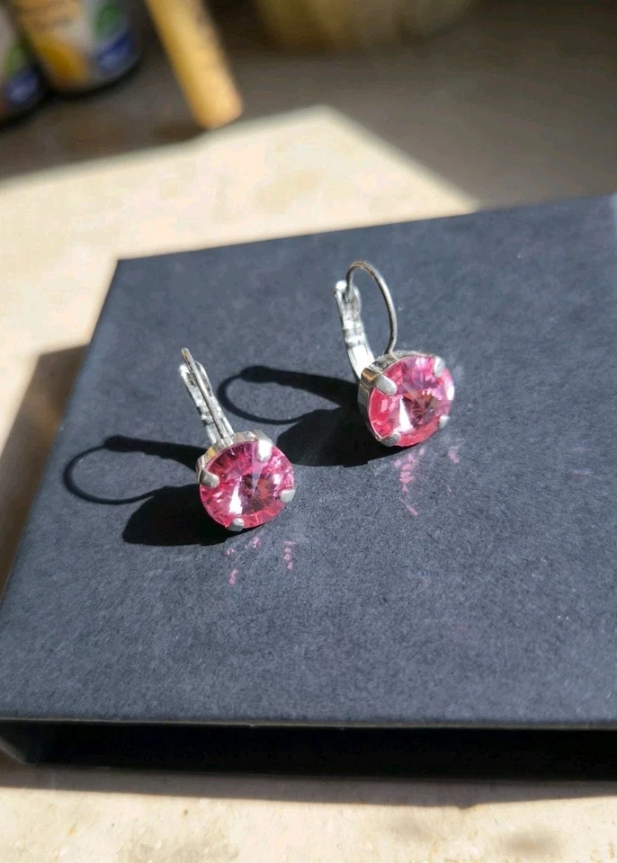 Ohrringe mit Swarovski Rivoli Kristall in edel Rose Farbe 🩷