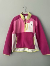 Xersion Girls XL 16 Pink Colorblock Fleece 1/4 Zip Pullover Jacket