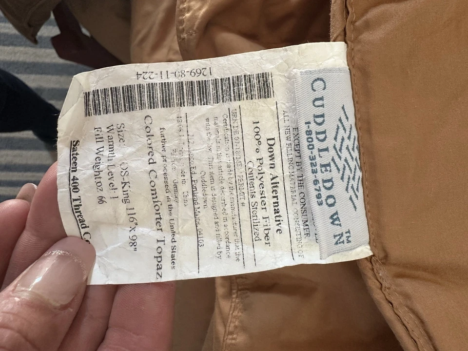 Edredón manta acolchada Cuddledown Satén King dorado/marrón Foto 3 de 4