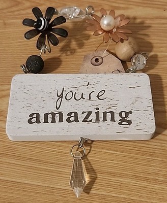CR Gibson S Magsamen  You're Amazing'' Small Wood Plaque Sign 4''x5.75'' NWT