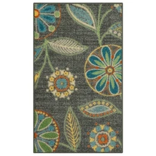Maples Rugs Reggie Floral Kitchen Rug - Made in USA Washable Non Slip Indoor