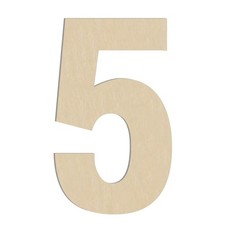 Large Wooden Number 5 17 Inch 1/4 Thick Big Wood Digit Wall Decor Crafts